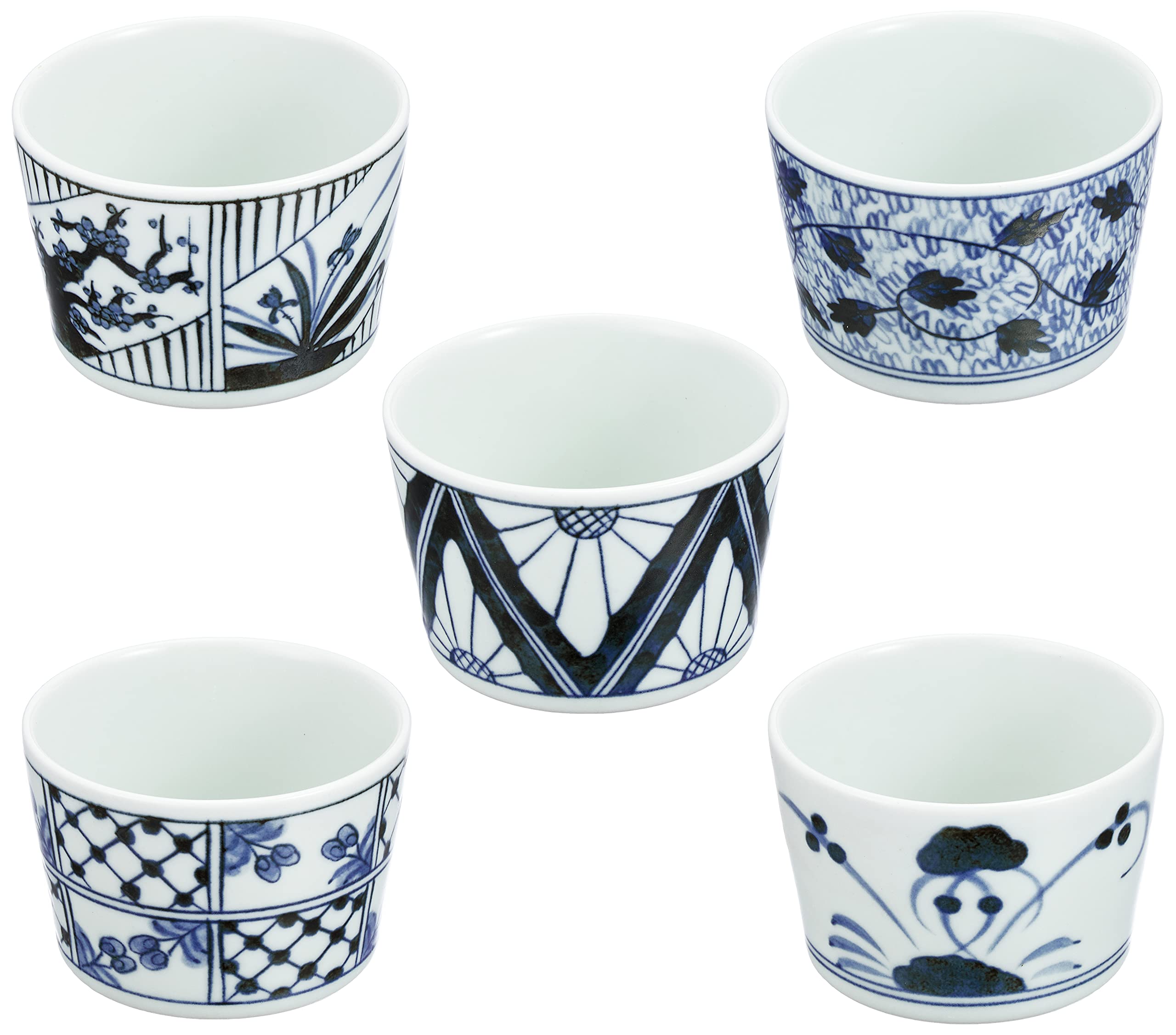 Amazon.co.jp: 波佐見焼 小鉢 8.5cm 蓋付き ノンラップ 5個セット 染付